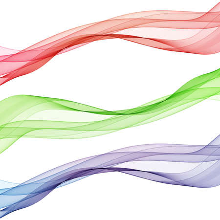 Set of abstract colored waves. Vector background. Design elementのイラスト素材