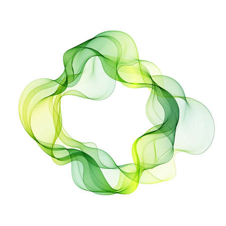 Green wave in the form of a circle. Design elementのイラスト素材