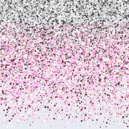 Festive shiny background. Silvery and pink shimmery particles.のイラスト素材