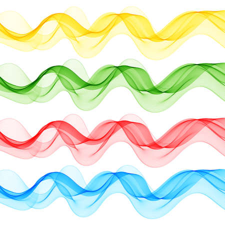 Set of colored waves. Abstract vector graphicsのイラスト素材