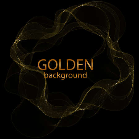 Abstract golden circle with glitterのイラスト素材