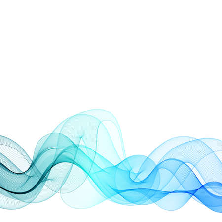 Blue vector wave. Isolated lines on a white background. Layout for advertisingのイラスト素材