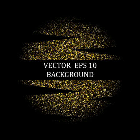 Round element with gold particles. Vector background. Festive layout of postcards, covers, etc.のイラスト素材