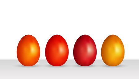 Traditional painted chicken Easter eggs.のイラスト素材