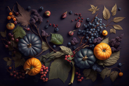 Autumn Thanksgiving Background. Illustration Generative AIの素材