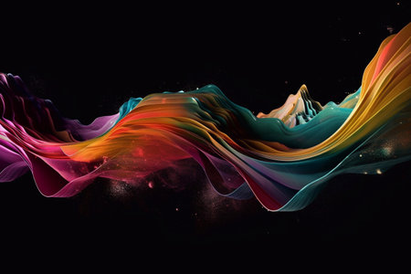 colorful smoke on black background.の写真素材