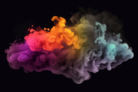 Colorful smoke on black, Abstract colorful smoke wallpaper background.
