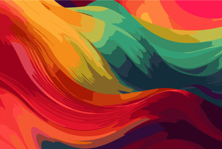 Abstract art background texture, liquid texture with fluid art material, colored wavy design, modern waves wallpaper illustration.のイラスト素材