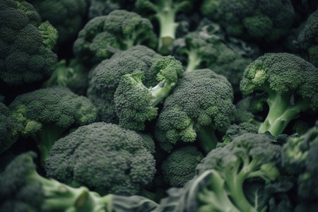 Broccoli in a pile on a marketの素材