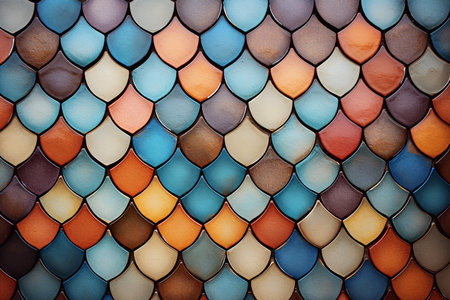 Abstract colorful mosaic. Stone polygonal geometric print. Volumetric mosaic ornament. Generative AIの素材