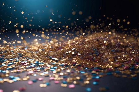 Easter eggs in a basket with flowers on a wooden background.の素材
