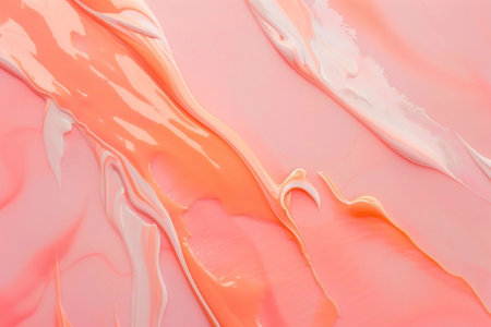 abstract background of pink and orange oil paint on a white backgroundの素材