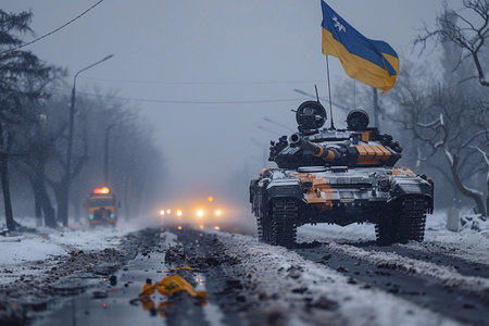 Military parade in Kiev in Kiev, Ukraineの素材