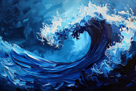 abstract blue background with some smooth lines in it and some reflectionsの素材