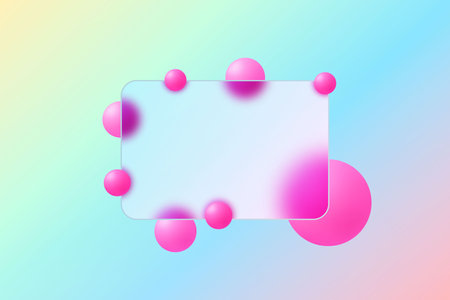 Abstract Futuristic Frame with Pink 3D Balls.のイラスト素材