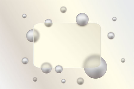 Modern Background with Transparent Frame and Gray 3D Elements.のイラスト素材