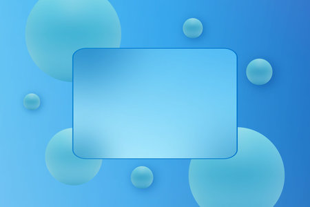 Abstract background in glass morphism style with blurred glass spheres.