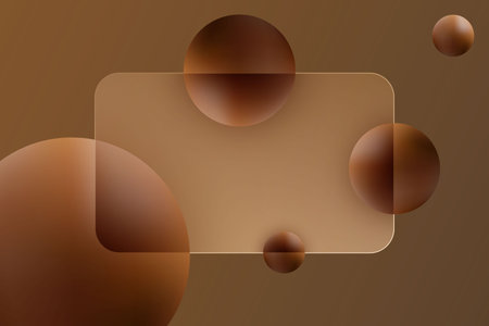 Abstract background in glass morphism style with blurred glass spheres.