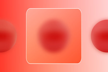 Abstract image, red-orange gradient with blurred circles and a rectangle with rounded corners.のイラスト素材