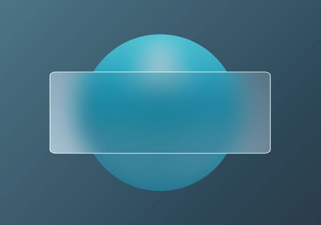 Horizontal transparent panel against a large blue-cyan sphere backgroundのイラスト素材