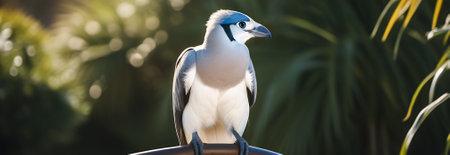 International Day of Biological Diversity. World Bird Day. Close-up of a seagull standing on a perchの素材