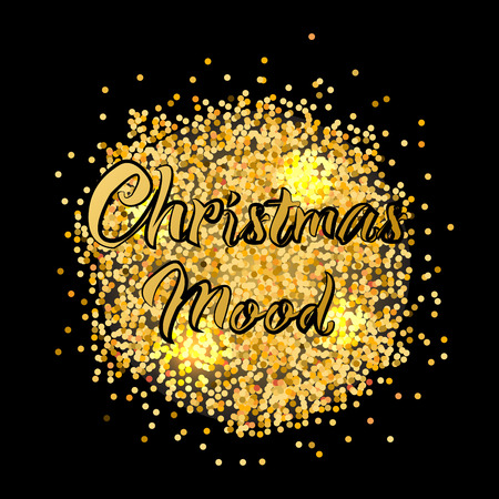Banner for christmas mood with gold texture. Vector illustration.のイラスト素材