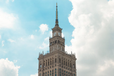 View of the Palace of Culture and Science. Warsaw, Poland. high-rise building.の写真素材
