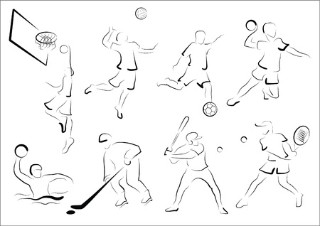 Stylized representatives of eight sport games.のイラスト素材