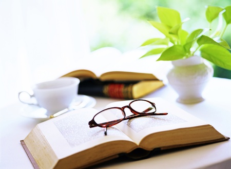 book and glassesの写真素材