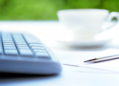 keyboard and penの写真素材