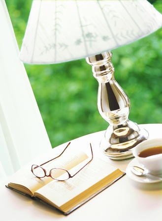 lamp and bookの写真素材