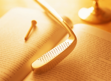 golf club and  bookの写真素材