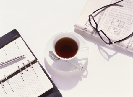 notebook and newspaper の写真素材