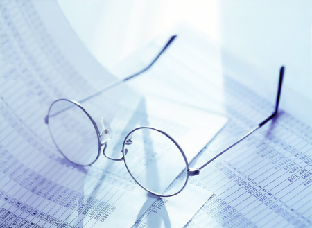 glasses and documentの写真素材