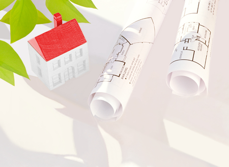 house and drawingの写真素材