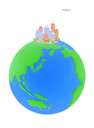 globe and  cityscapeの写真素材
