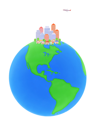 globe and  cityscapeの写真素材