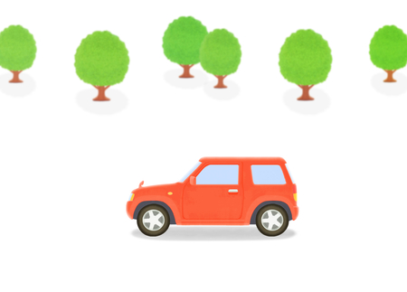 jeep and treesの写真素材