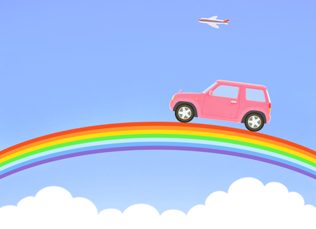 4x4 and rainbowの写真素材