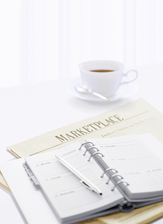 newspaper and coffeeの写真素材