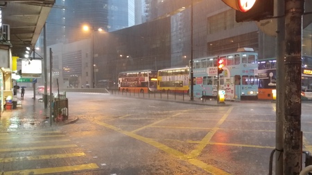 heavy rain in the cityのeditorial素材