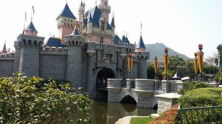Sleeping Beauty castle in Hong Kong Disneylandのeditorial素材