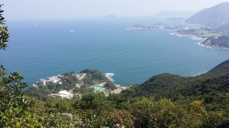 Scenery from Hong Kong's Dragon's Back hiking trailの写真素材