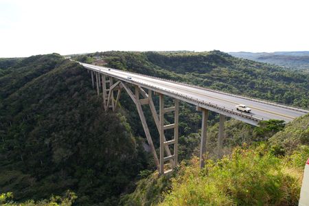 Bridge in a province Havana, Cuba. Construction in natureの写真素材