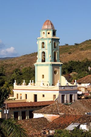 Belltower in the old town Trinidad, Cubaの写真素材