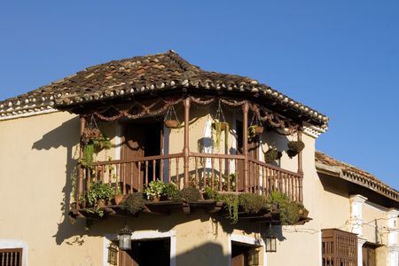 Balcony in the old , Trinidad, Cubaの写真素材