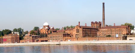 Historical prison 'Crosses' (Kresti)  in Saint Petersburg, view from river Nevaの写真素材