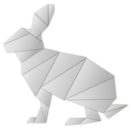 Origami rabbit on paper in vectorの写真素材
