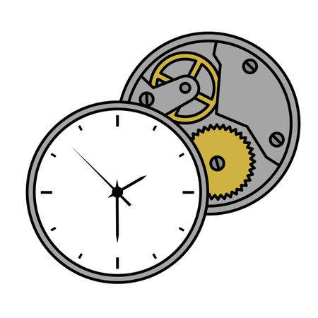 Clock with gears in vector illustration