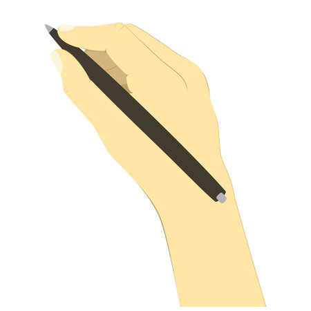 Hand holding pen or pencil in vector graphicsのイラスト素材